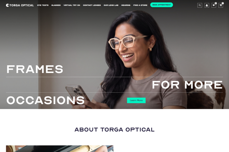 Torga Optical Eyewear Online Store project preview