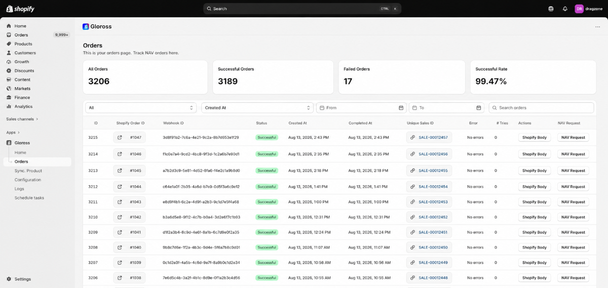 DragZone Custom Shopify Integration