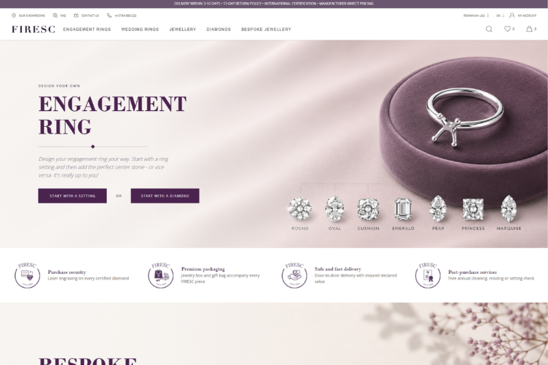 FIRESC Online Jewelry & Diamond Store project preview